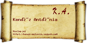 Kenéz Antónia névjegykártya