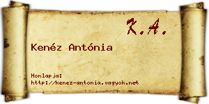 Kenéz Antónia névjegykártya